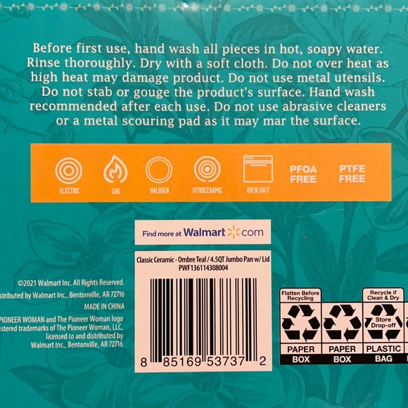 The Pioneer Woman Jumbo Cooker - Ombré Teal - Picture 8 of 8